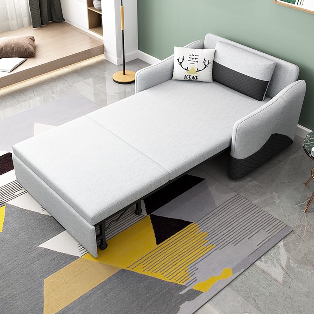 Rolla 870mm Sleeper Chair with Arms Convertible Chair with Linen