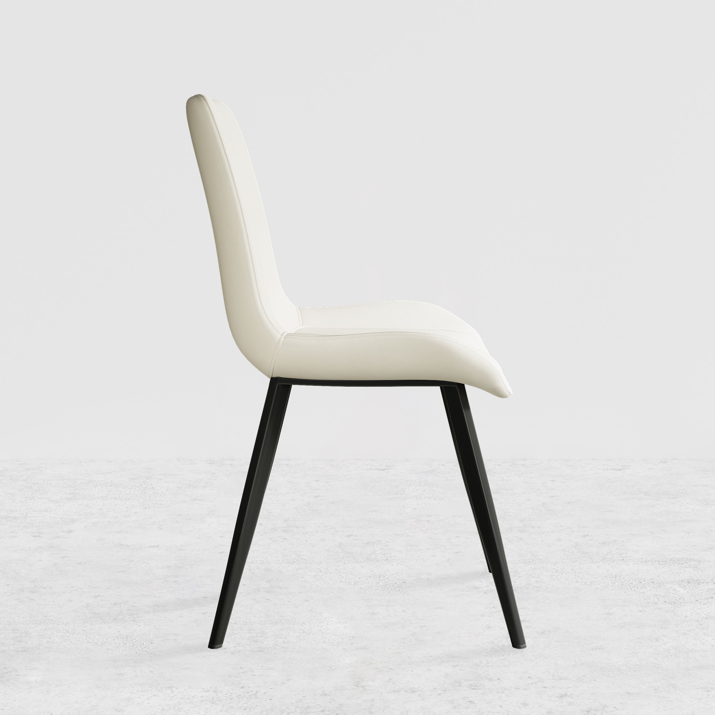 MidCentury Modern White Upholstered Dining Chairs PU Leather Set of 2 — free download