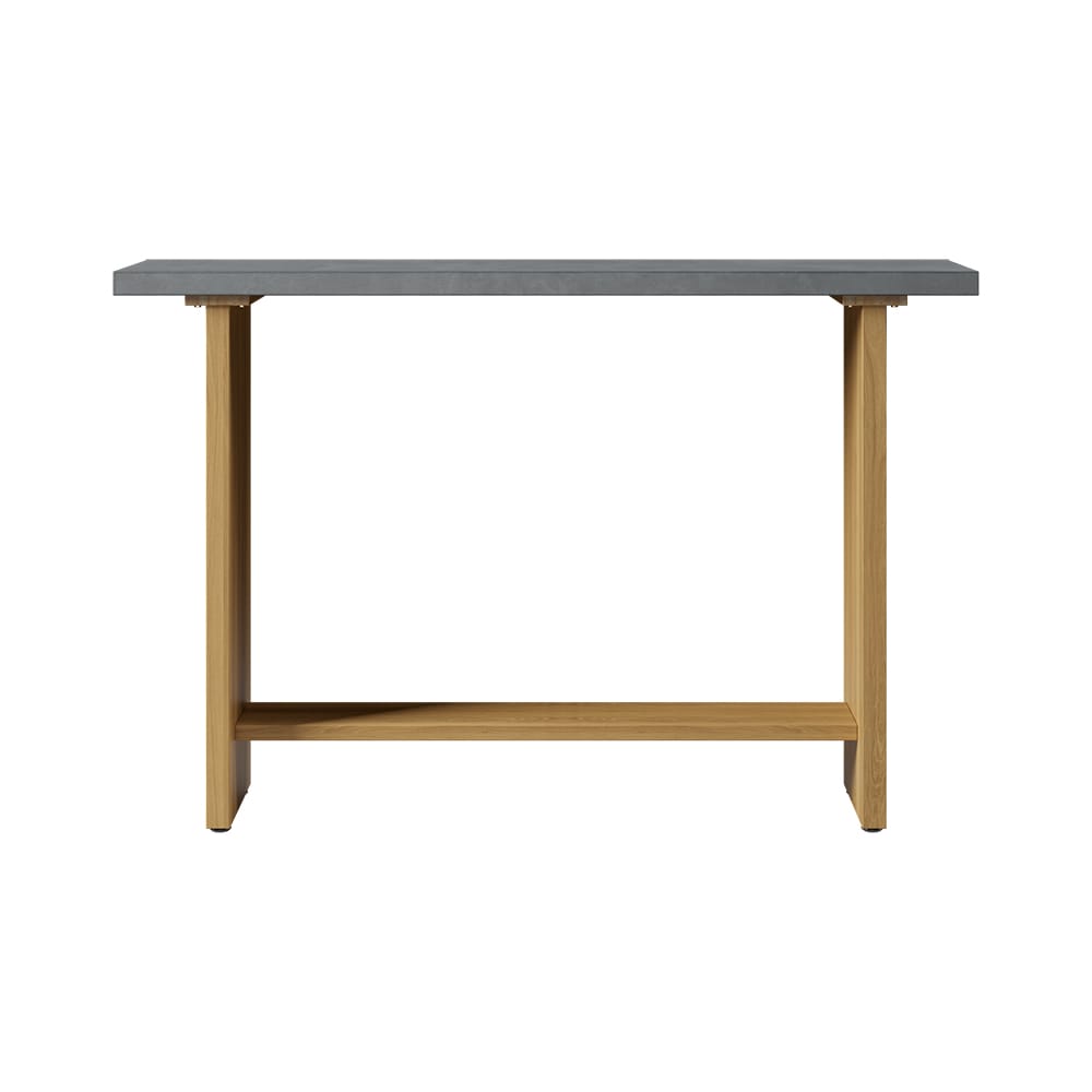 1400mm Concrete Grey Bar Height Pub Table Kitchen Bar Table Solid Wood Natural Pedestal